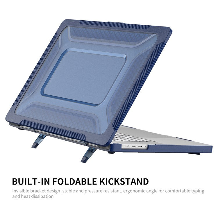 ENKAY HAT PRINCE for MacBook Pro 14 inch (2024) (2023) (2021) A2442 (EU Version) PC Laptop Cover with TPU Keyboard Film + Anti-Dust Plugs - Blue