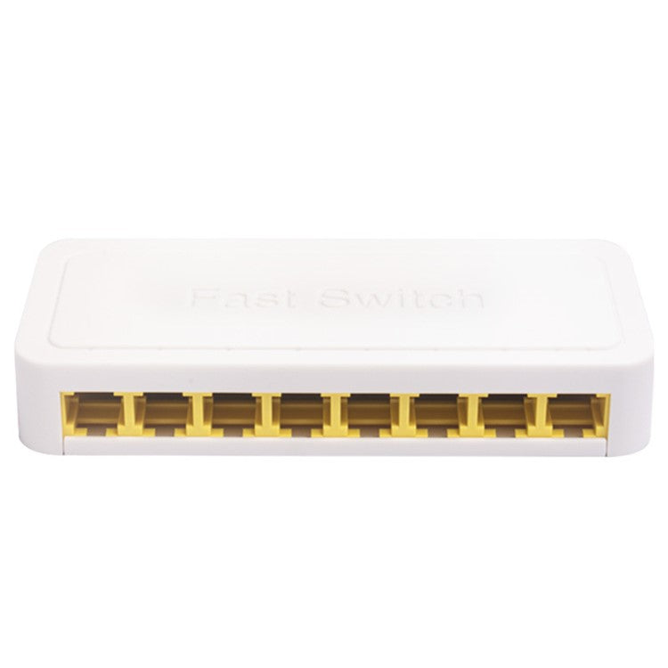 TXE059 Mini Size 8 Ports 10M / 100M Fast Ethernet Switch Smart Network Desktop Switch Power Adapter LAN Hub - EU Plug