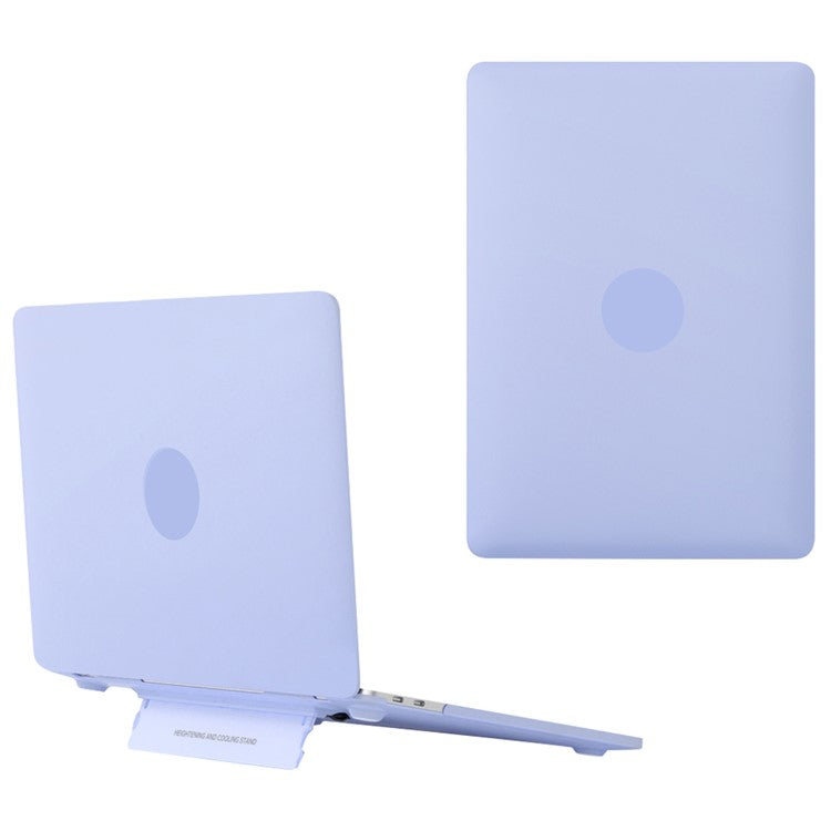 For MacBook Pro 14 inch (2023) A2779 / (2021) A2442 Matte PC Case Anti-Scratch Protective Laptop Cover with Kickstand - Purple