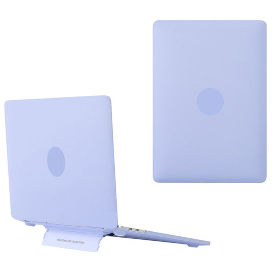 For MacBook Pro 14 inch (2023) A2779 / (2021) A2442 Matte PC Case Anti-Scratch Protective Laptop Cover with Kickstand - Purple