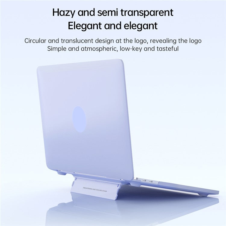 For MacBook Pro 14 inch (2023) A2779 / (2021) A2442 Matte PC Case Anti-Scratch Protective Laptop Cover with Kickstand - Black