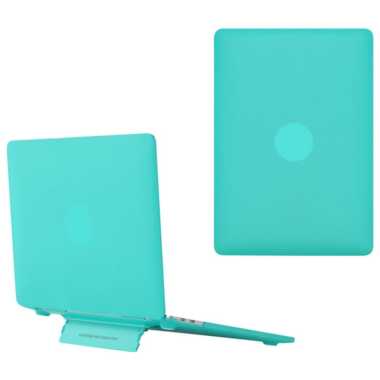For MacBook Pro 14 inch (2023) A2779 / (2021) A2442 Matte PC Case Anti-Scratch Protective Laptop Cover with Kickstand - Green