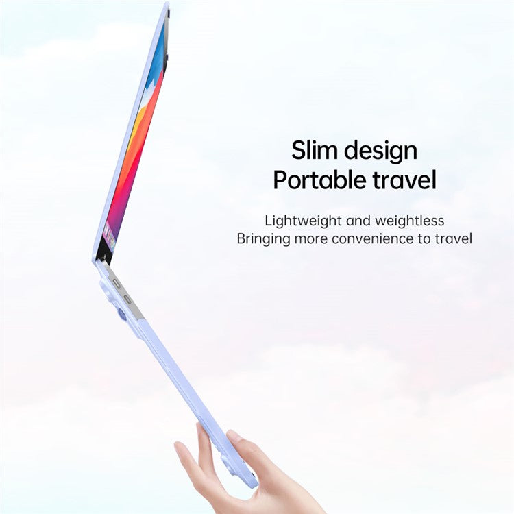 For MacBook Pro 14 inch (2023) A2779 / (2021) A2442 Matte PC Case Anti-Scratch Protective Laptop Cover with Kickstand - Baby Blue