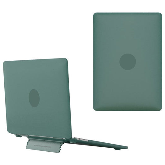 For MacBook Pro 14 inch (2023) A2779 / (2021) A2442 Matte PC Case Anti-Scratch Protective Laptop Cover with Kickstand - Midnight Green