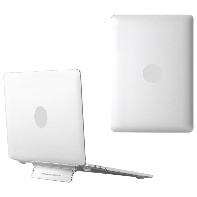 For MacBook Pro 14 inch (2023) A2779 / (2021) A2442 Matte PC Case Anti-Scratch Protective Laptop Cover with Kickstand - White