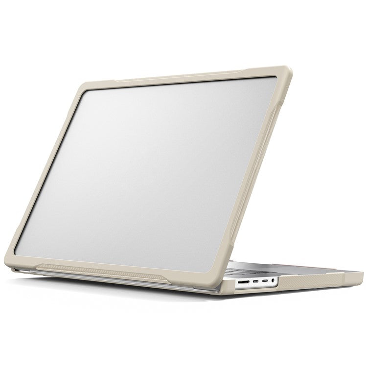 For MacBook Pro 16 inch (2024) (2023) (2021) A2485 A2780 / A2991 (M1 / M2 / M3) PC+TPU Laptop Cover Anti-Drop Shockproof Case - Khaki