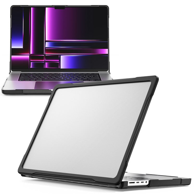 For MacBook Pro 16 inch (2024) (2023) (2021) A2485 A2780 / A2991 (M1 / M2 / M3) PC+TPU Laptop Cover Anti-Drop Shockproof Case - Transparent