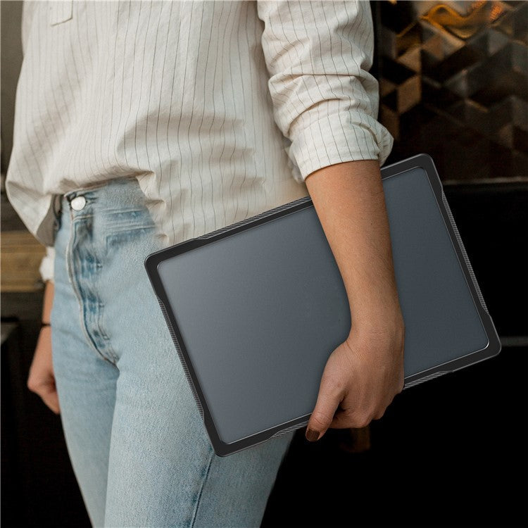For MacBook Pro 14 inch (2024) (2021) A2442 / 14 inch (2023) A2779  / A2918 / A2992 (M1 / M2 / M3) PC+TPU Laptop Case - Transparent Black