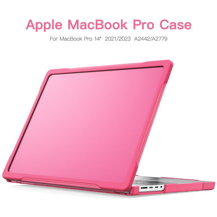 For MacBook Pro 14 inch (2024) (2021) A2442 / 14 inch (2023) A2779  / A2918 / A2992 (M1 / M2 / M3) PC+TPU Laptop Case - Rose