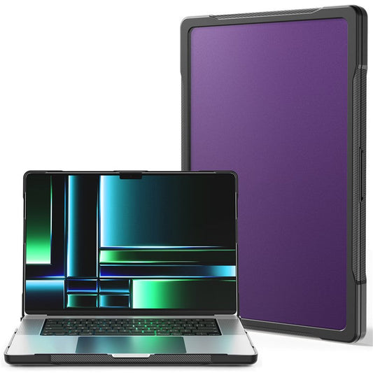 For MacBook Pro 14 inch (2024) (2021) A2442 / 14 inch (2023) A2779  / A2918 / A2992 (M1 / M2 / M3) PC+TPU Laptop Case - Transparent Purple