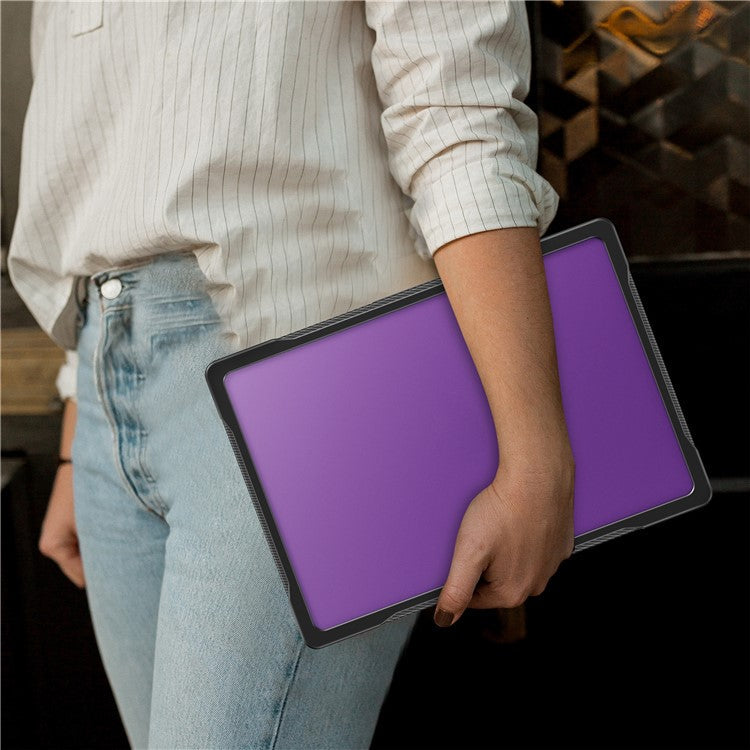 For MacBook Pro 14 inch (2024) (2021) A2442 / 14 inch (2023) A2779  / A2918 / A2992 (M1 / M2 / M3) PC+TPU Laptop Case - Transparent Purple
