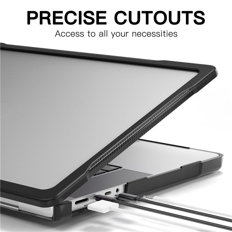 For MacBook Pro 14 inch (2024) (2021) A2442 / 14 inch (2023) A2779  / A2918 / A2992 (M1 / M2 / M3) PC+TPU Laptop Case - Transparent