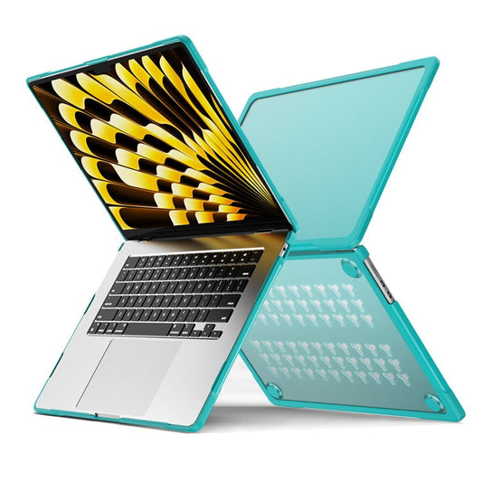 For Macbook Air 15 inch (2025) / (2024) A3114 M3 / (2023) M2 A2941 Sailor Series Laptop Case PC+TPU Anti-Scratch Notebook Cover - Baby Blue