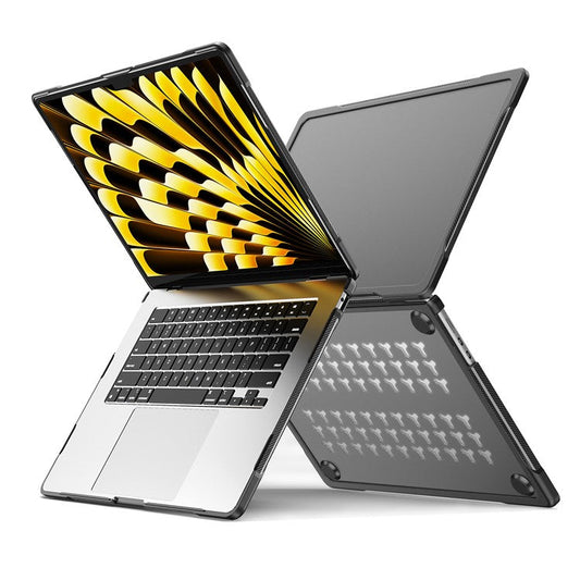 For Macbook Air 15 inch (2025) / (2024) A3114 M3 / (2023) M2 A2941 Sailor Series Laptop Case PC+TPU Anti-Scratch Notebook Cover - Transparent Black