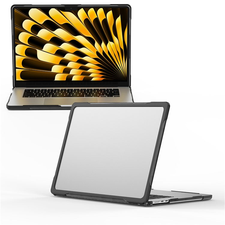 For Macbook Air 15 inch (2025) / (2024) A3114 M3 / (2023) M2 A2941 Sailor Series Laptop Case PC+TPU Anti-Scratch Notebook Cover - Transparent