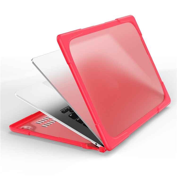 Laptop Case for Macbook Air 15 inch (2025) / (2024) A3114 M3 / (2023) M2 A2941 Stand Design Notebook Anti-Scratch Hard PC Cover - Red