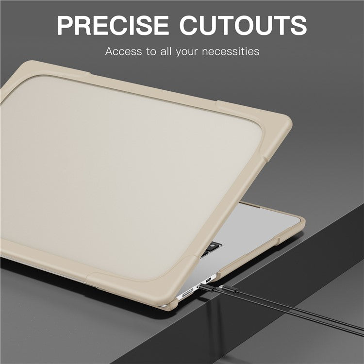 Laptop Case for Macbook Air 15 inch (2025) / (2024) A3114 M3 / (2023) M2 A2941 Stand Design Notebook Anti-Scratch Hard PC Cover - Khaki