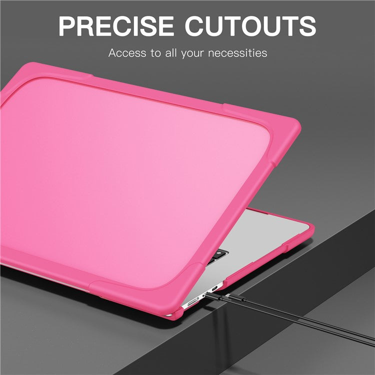 Laptop Case for Macbook Air 15 inch (2025) / (2024) A3114 M3 / (2023) M2 A2941 Stand Design Notebook Anti-Scratch Hard PC Cover - Rose