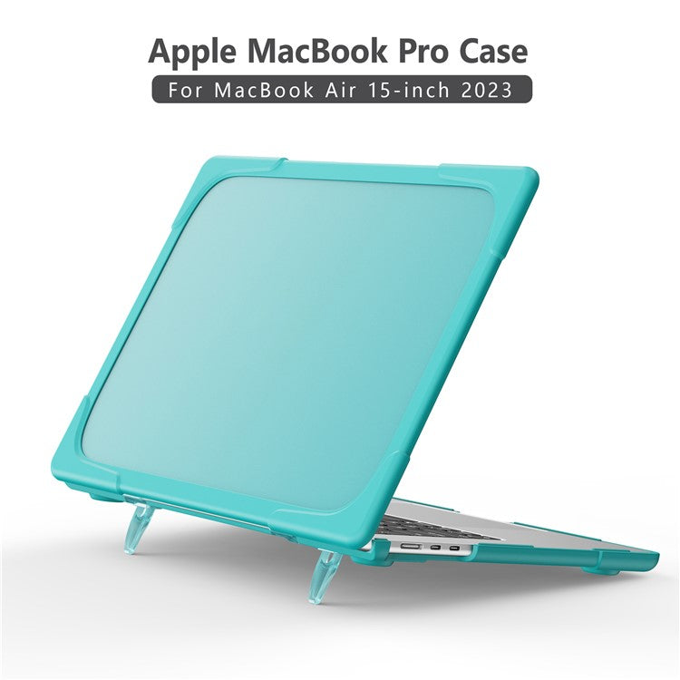 Laptop Case for Macbook Air 15 inch (2025) / (2024) A3114 M3 / (2023) M2 A2941 Stand Design Notebook Anti-Scratch Hard PC Cover - Baby Blue