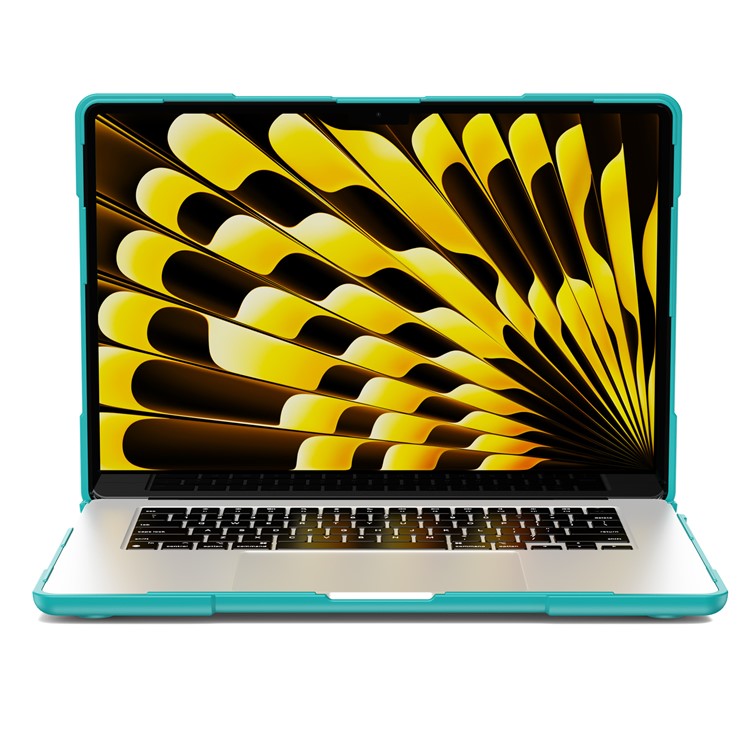 Laptop Case for Macbook Air 15 inch (2025) / (2024) A3114 M3 / (2023) M2 A2941 Stand Design Notebook Anti-Scratch Hard PC Cover - Baby Blue