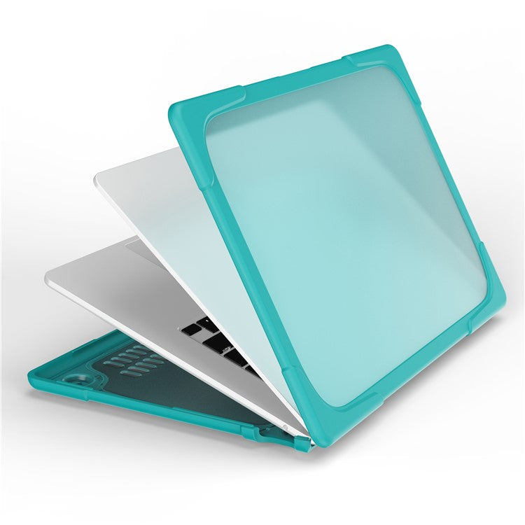 Laptop Case for Macbook Air 15 inch (2025) / (2024) A3114 M3 / (2023) M2 A2941 Stand Design Notebook Anti-Scratch Hard PC Cover - Baby Blue