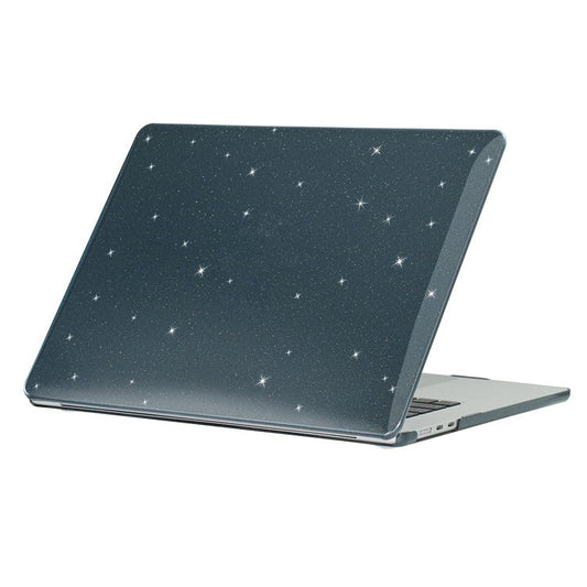 ENKAY HAT PRINCE For Macbook Air 15 inch (2025) / (2024) A3114 M3 / (2023) M2 A2941 Shockproof Hard PC Case Anti-Drop Glitter Laptop Cover - Black