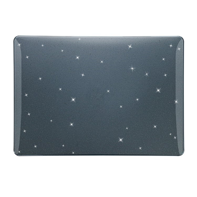 ENKAY HAT PRINCE For Macbook Air 15 inch (2025) / (2024) / (2023) A2941 (EU Version) Glitter PC Laptop Case with TPU Film + Plugs - Black