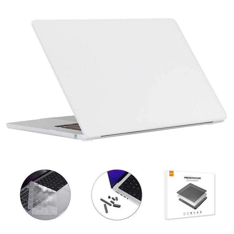 ENKAY HAT PRINCE For Macbook Air 15 inch (2025) / (2023) A2941 / A3114 (EU Version) Matte Laptop PC Case with TPU Film + Plugs - White