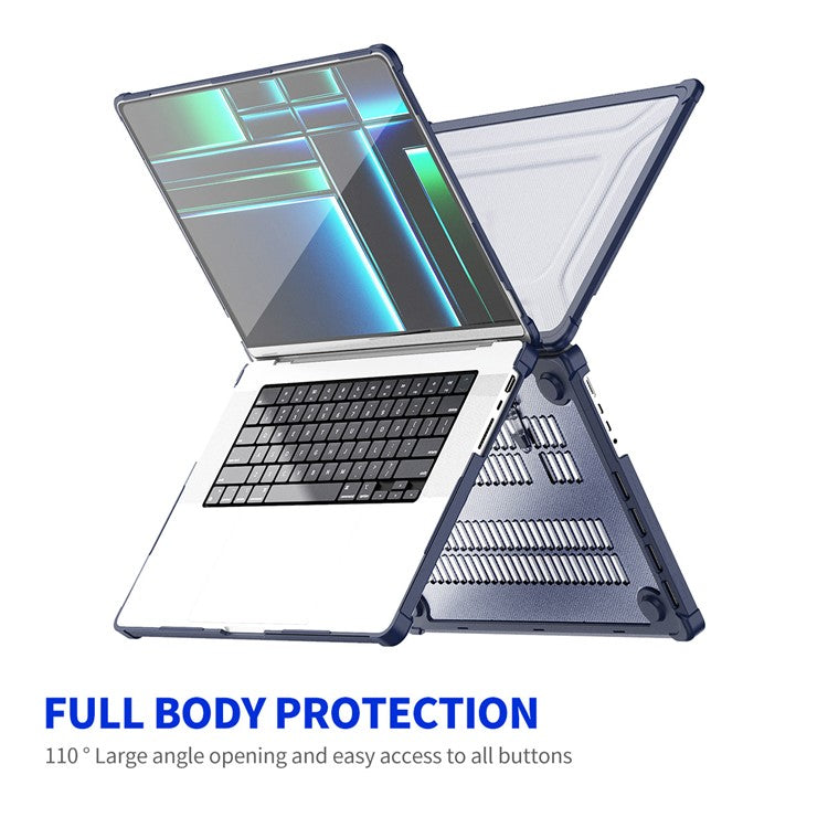 ENKAY HAT PRINCE Hard PC Case for MacBook Pro 14 inch (2024) (2021) A2442 / (2023) A2779 (EU Version) Shockproof Laptop Cover with Kickstand - Black