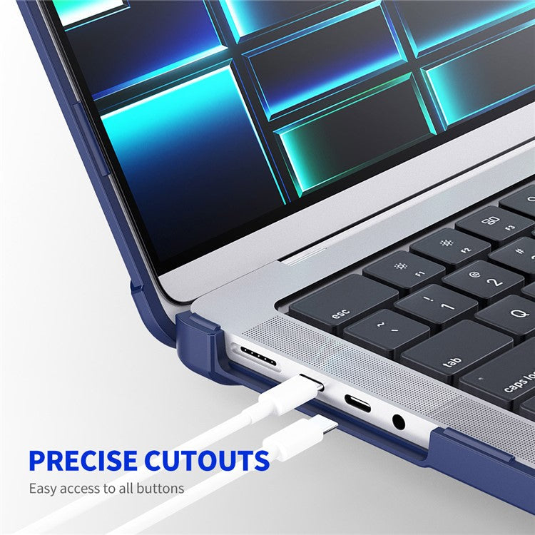 ENKAY HAT PRINCE Hard PC Case for MacBook Pro 14 inch (2024) (2021) A2442 / (2023) A2779 (EU Version) Shockproof Laptop Cover with Kickstand - Black