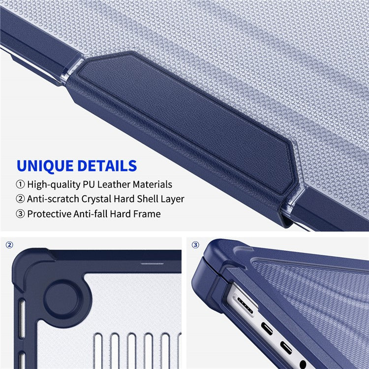 ENKAY HAT PRINCE Hard PC Case for MacBook Pro 14 inch (2024) (2021) A2442 / (2023) A2779 (EU Version) Shockproof Laptop Cover with Kickstand - Blue