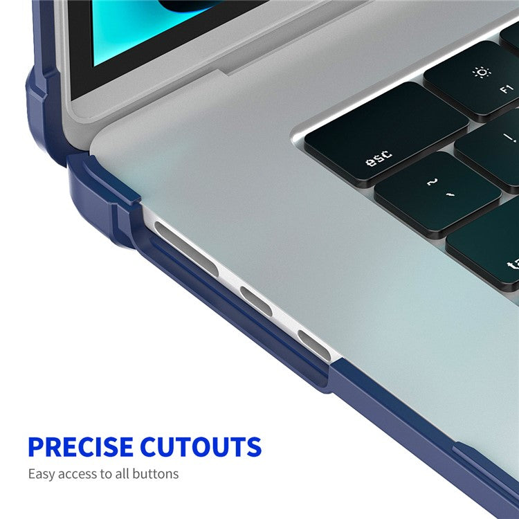 ENKAY HAT PRINCE Protective Hard PC Case for Macbook Air 15 inch (2023) A2941 (US Version) Slim Laptop Kickstand Cover - Blue