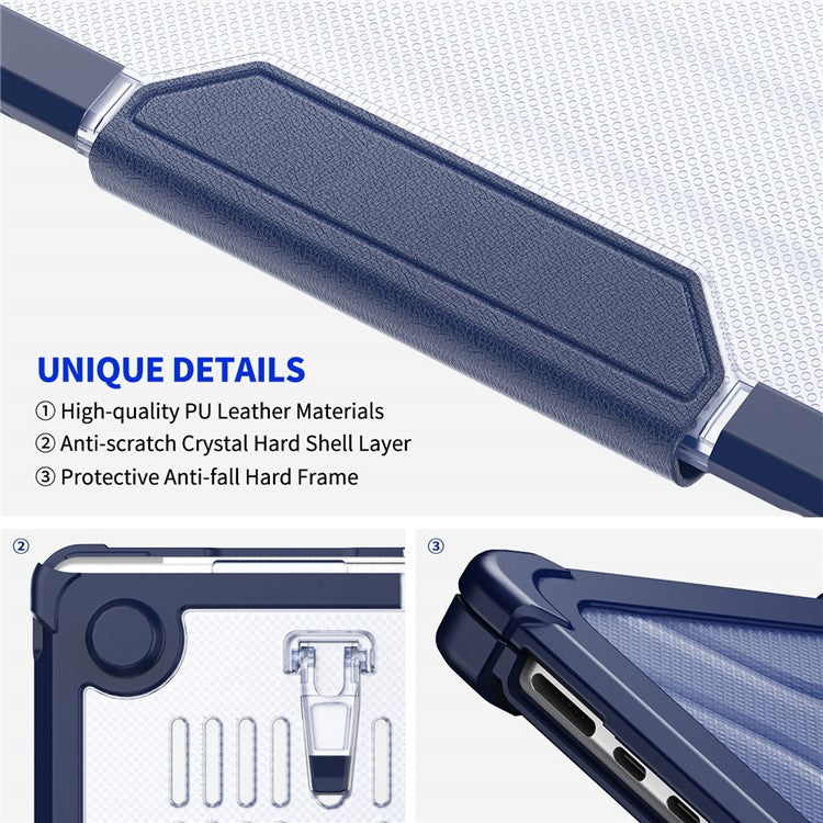 ENKAY HAT PRINCE Slim Hard PC Case for Macbook Air 15 inch (2025) / (2024) / (2023) A2941 (EU Version) Laptop Cover with Kickstand - Dark Blue