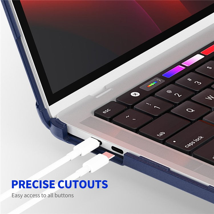 ENKAY HAT PRINCE For MacBook Air 13 inch (2020) A2179 / A2337 (US Version) Kickstand Hard PC Cover Anti-Drop Laptop Slim Case - Dark Blue