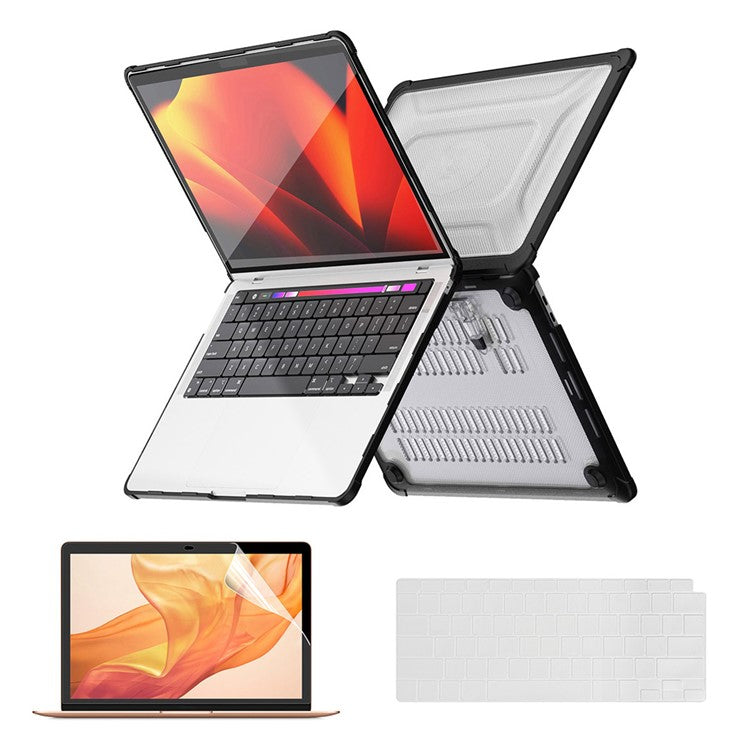 ENKAY HAT PRINCE For MacBook Air 13 inch (2020) A2179 / A2337 (US Version) Kickstand Hard PC Cover Anti-Drop Laptop Slim Case - Black
