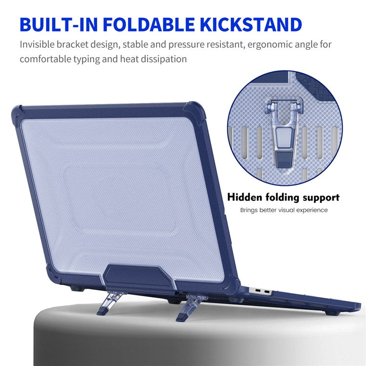 ENKAY HAT PRINCE For MacBook Air 13 inch (2020) A2179 / A2337 (US Version) Kickstand Hard PC Cover Anti-Drop Laptop Slim Case - Blue