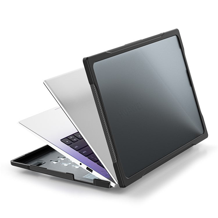 Sailor Series for Huawei MateBook D14 (2023) Laptop Case Dual Layer PC+TPU Protective Cover - Transparent Black