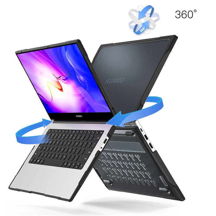 Sailor Series for Huawei MateBook D14 (2023) Laptop Case Dual Layer PC+TPU Protective Cover - Transparent Black