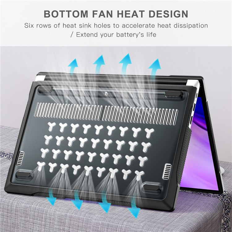 Sailor Series for Huawei MateBook D14 (2023) Laptop Case Dual Layer PC+TPU Protective Cover - Transparent Black