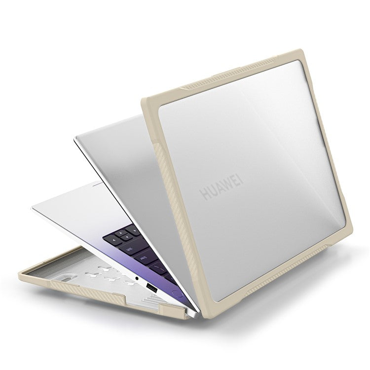 Sailor Series for Huawei MateBook D14 (2023) Laptop Case Dual Layer PC+TPU Protective Cover - Khaki