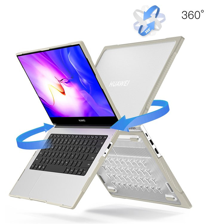 Sailor Series for Huawei MateBook D14 (2023) Laptop Case Dual Layer PC+TPU Protective Cover - Khaki