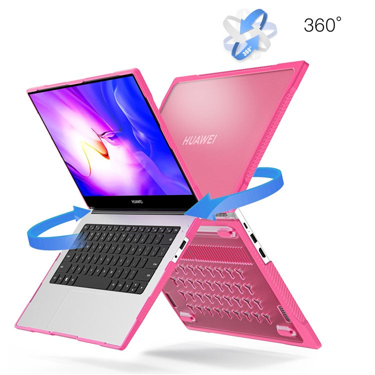 Sailor Series for Huawei MateBook D14 (2023) Laptop Case Dual Layer PC+TPU Protective Cover - Rose
