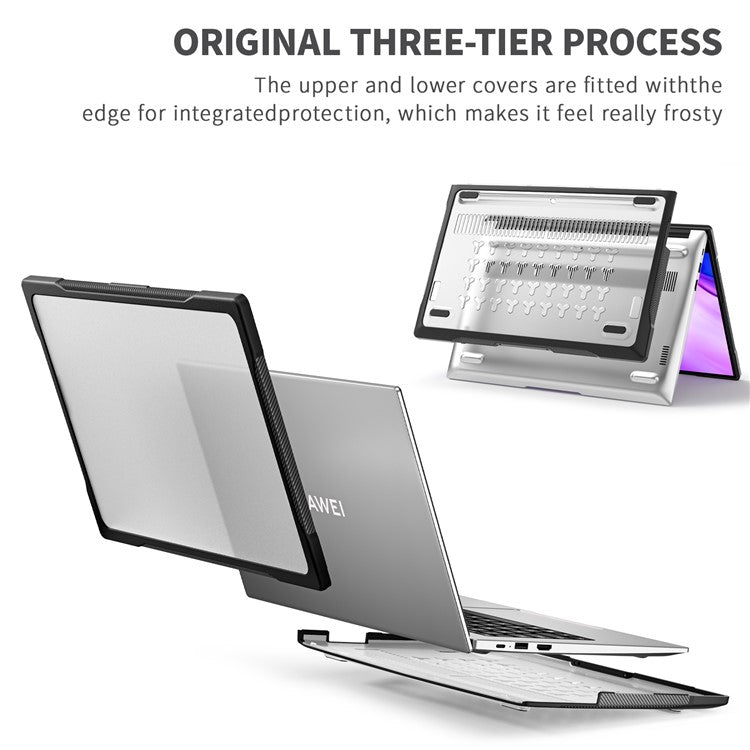 Sailor Series for Huawei MateBook D14 (2023) Laptop Case Dual Layer PC+TPU Protective Cover - Transparent