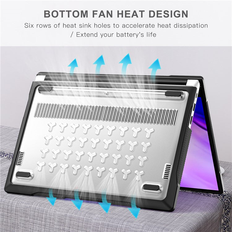 Sailor Series for Huawei MateBook D14 (2023) Laptop Case Dual Layer PC+TPU Protective Cover - Transparent
