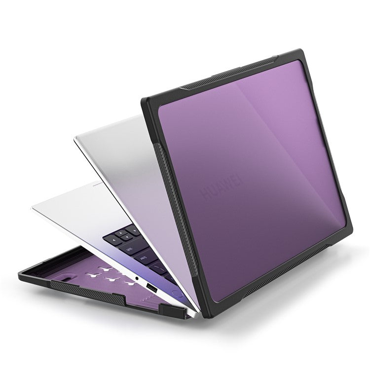 Sailor Series for Huawei MateBook D14 (2023) Laptop Case Dual Layer PC+TPU Protective Cover - Transparent Purple