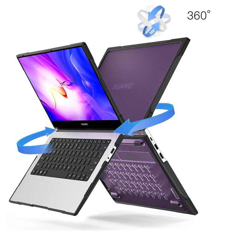 Sailor Series for Huawei MateBook D14 (2023) Laptop Case Dual Layer PC+TPU Protective Cover - Transparent Purple