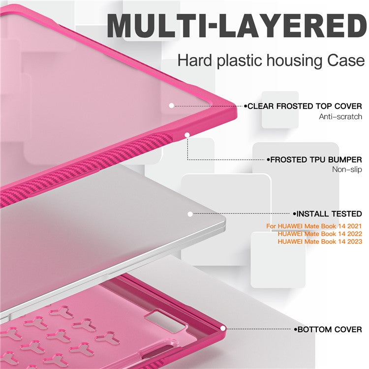 Sailor Series for Huawei MateBook 14 (2021) / (2022) / (2023) Laptop Case PC+TPU Notebook Cover - Rose