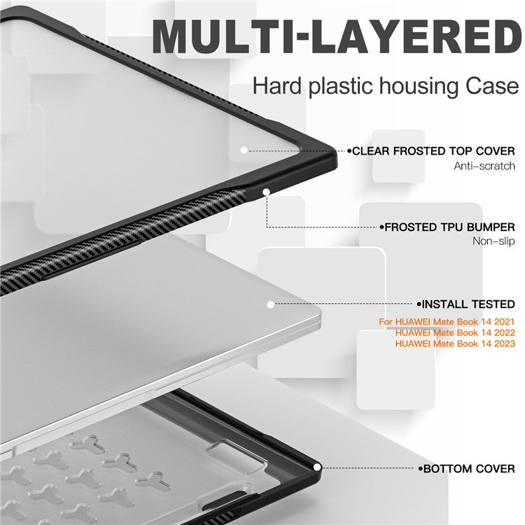 Sailor Series for Huawei MateBook 14 (2021) / (2022) / (2023) Laptop Case PC+TPU Notebook Cover - Transparent