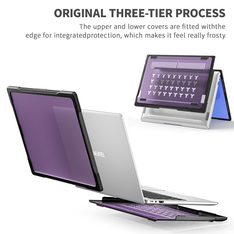 Sailor Series for Huawei MateBook 14 (2021) / (2022) / (2023) Laptop Case PC+TPU Notebook Cover - Transparent Purple