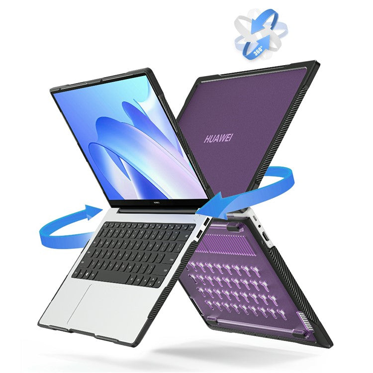 Sailor Series for Huawei MateBook 14 (2021) / (2022) / (2023) Laptop Case PC+TPU Notebook Cover - Transparent Purple
